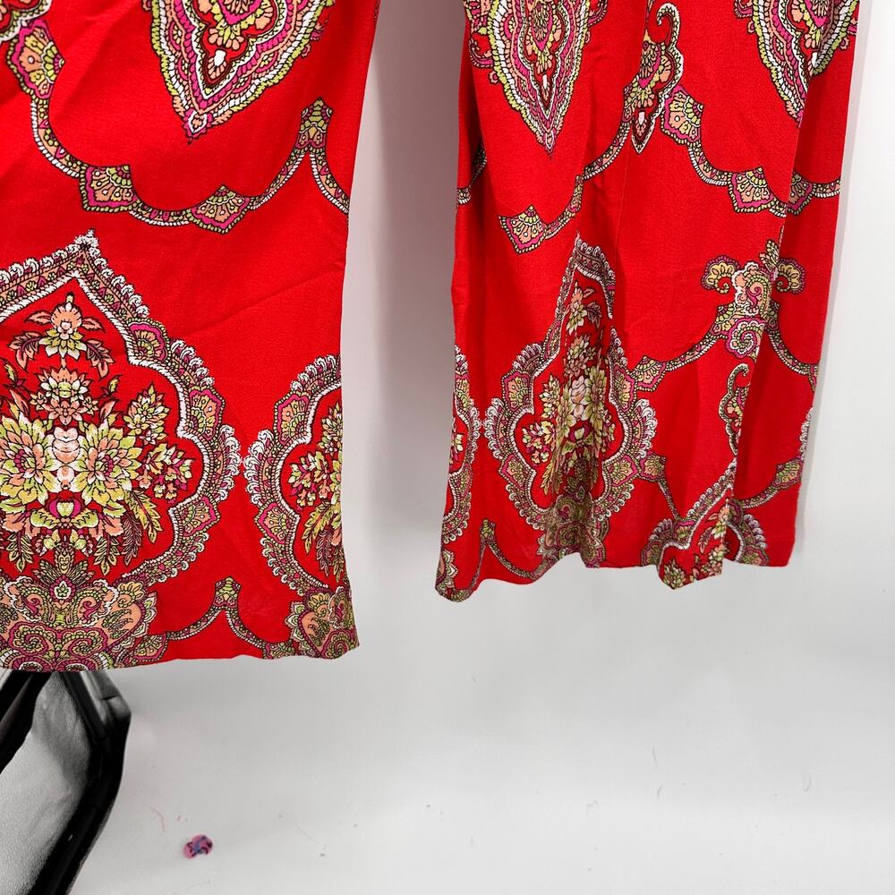 ANTHROPOLOGIE ETT:WA Red Print Manon Wide Leg Flared Pant // 2 - Picture 10 of 15